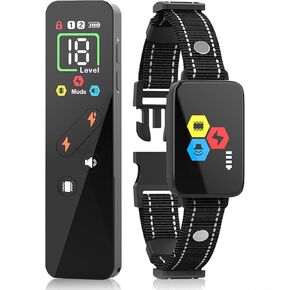 Dog Shock Collar with Remote Control Smart Dog Training Collar with 3 Training Modes and Training Icons for Small Medium Large Dogs,Rechargeable IP67 Waterproof e Collar for All Breeds