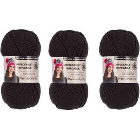 Loops & Threads Impeccable Yarn 4.5 oz Black (3-Pack)