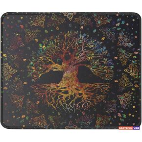 Spiral Tree of Life Namaste Flower Chakras Zen Mouse Pad Lotus Flowers Serenity Mousemat Gift for Buddha Mouse Pad 9.5 Inches
