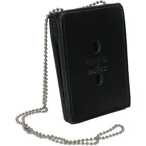 Boston Leather Leather Deluxe ID and Badge Holder Wallet, Black