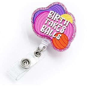 Badge Reel Retractable Rainbow Acrylic Badge Accessories， Have The Day You Deserve， for Nurse Teacher Students Office Worker