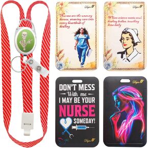 Leather Badge Holders of Peanuts Snoopy, Dual Card Slots & Round Elastic Bands, Pack of 2, Suitable for Elementary and Middle School Students