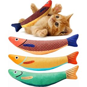 3 عبوة لعبة Catnip Saury Fish Interactive Toy مع صوت التجاعيد ، 9.5 بوصة ، مناسبة لجميع أنواع القطط
