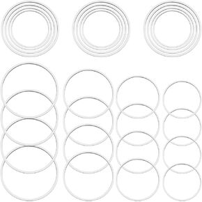 200pcs Earrings Beading Hoop 12/15/20/25mm Earring Finding Beading Hoop Earrings Hypoallergenic Round Earrings Open Bezel Pendant Frame for DIY Jewelry Making(Silver)