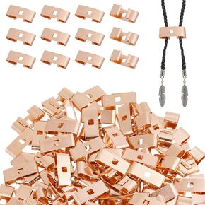 CHGCRAFT 100 Pcs Bolo Tie Slide Iron Bolo Tie Slides Clasp Replacement Accessories for DIY Keychain Bracelet Necklace Jewelry Making Findings, Golden