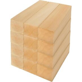12 Pack Basswood Carving Blocks Set, Unfinished Wood Blocks, Whittling Wood for Carving Edging DIY Home School Use - 5 x 1.5 x 1.5 inch