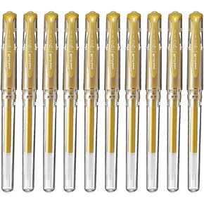 Mitsubishi Pencil Uni Ballpoint Pen, Signo Broad 0.04 inches (1.0 mm), UM-153 Gold [Set of 10] Backed On, UM153.25