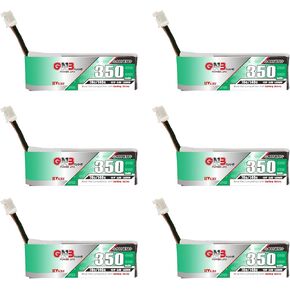 GAONENG 6pcs GNB LiPo Battery 1S 350mAh 3.8V HV LiHV 70C for Emax NanoHawk with PH2.0 Connector
