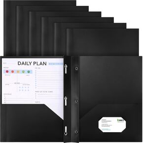 Cholemy 36 Pcs Plastic Pocket Folders with Prong 2 Heavy Duty Pockets Folders with 3 Prongs Letter Size Paper Folders Bulk File Plastic Folders with Fasteners for Office Workers (Blue)
