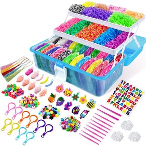 14500 Rubber Band Bracelet Kit, Colorful Rubber Bands Refill Kit with 3 Layer Container for Girls Boys(Purple)