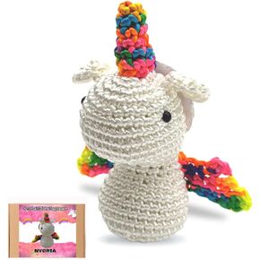 Nyoria Crochet Kit for Beginners Adults Kids - Easy Unicorn Crochet Animal Kit 40%+ Yarn - Knitting Craft Kit with Step-by-Step Video Tutorials for Starters