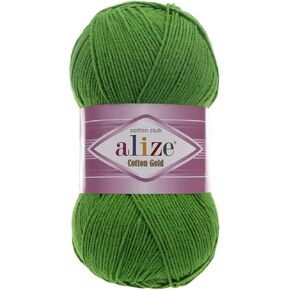 55% Cotton 45% Acrylic Alize Cotton Gold Yarn 1 Skein/Ball 100 gr 360 yds (126-Grass)