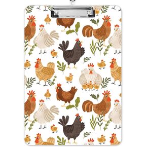 Fashion A4 Clipboard, Standard Letter Size 9" x 12.5", Decorative Wooden Clipboard with Low Profile Metal Clip for Office, School, Teachers, Cute Strawberry