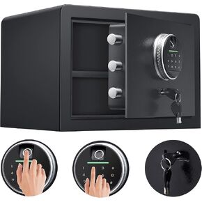 1.2 Cubic Fingerprint Fireproof Home Safe With Fireproof Document Bag, Digital Security Safe With Removable Shelf Secure Cash, Jewelry and Valuables. (With fireproof bag,11.8"(H) X 15"(W) X 11.8"(D)