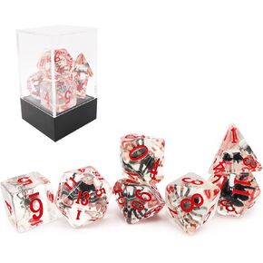 Bescon Novelty Spider Polyhedral Dice Set, Black Spider RPG Dice Set of 7