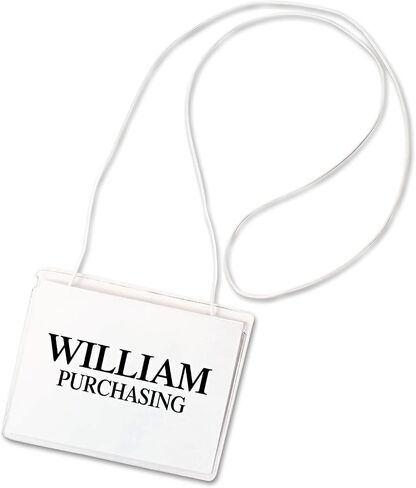 C-Line Hanging Style Name Badge Holders with Elastic Cord, 4 x 3 Inches, Clear, 50 per Box (96043) in Saudi Arabia