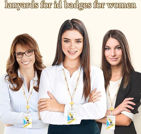 Wooden Beaded Lanyard - Retractable Lanyards for ID Badges and Keys in Saudi Arabia