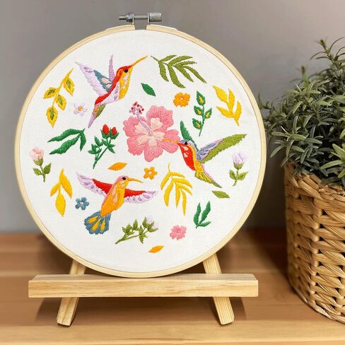 Yutaohui Bird Embroidery Kit for Adult Beginners, Printed Cross Stitch Kit for Craft Beginners with Cute Bird Floral Print, Includes Embroidered Hoop Yarn Needle and Instructions Value Conflicts in Saudi Arabia
