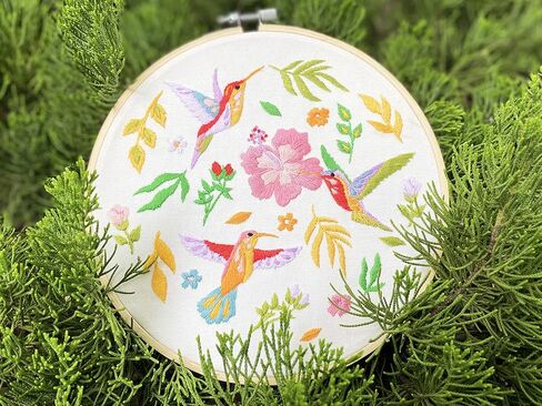 Yutaohui Bird Embroidery Kit for Adult Beginners, Printed Cross Stitch Kit for Craft Beginners with Cute Bird Floral Print, Includes Embroidered Hoop Yarn Needle and Instructions Value Conflicts in Saudi Arabia