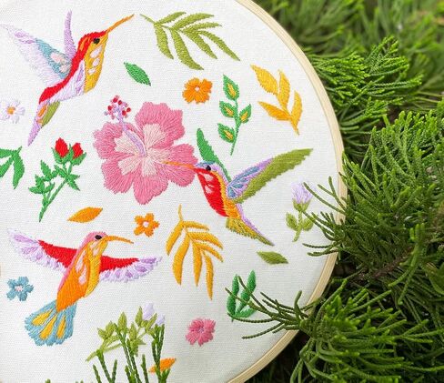 Yutaohui Bird Embroidery Kit for Adult Beginners, Printed Cross Stitch Kit for Craft Beginners with Cute Bird Floral Print, Includes Embroidered Hoop Yarn Needle and Instructions Value Conflicts in Saudi Arabia