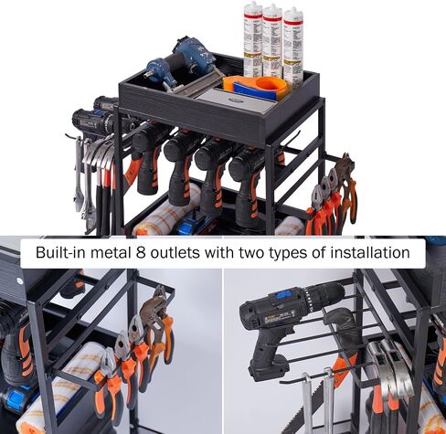 Tool Organizer Cart, Garage Floor Rolling Storage Cart on Wheels for Mechanic, Mobile 6 Drill, Tool Box Utility Cart in Saudi Arabia