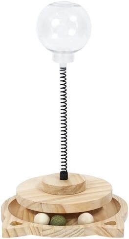 لعبة Cat Treat Treat Treat Dispenser ، مع Catnip ، Roller Track Track Cats Toys Indoor Indoor Kinting ، Cat Food Toy Solid Wood Reling (لأغذية القط الأصغر) in Kuwait