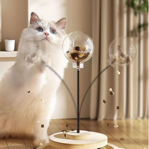 لعبة Cat Treat Treat Treat Dispenser ، مع Catnip ، Roller Track Track Cats Toys Indoor Indoor Kinting ، Cat Food Toy Solid Wood Reling (لأغذية القط الأصغر) in Kuwait