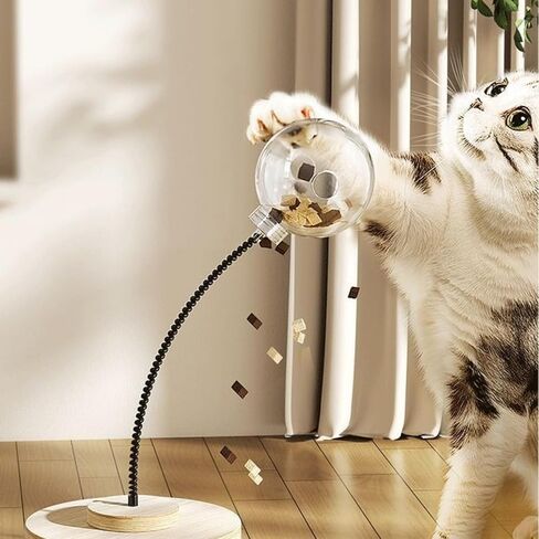 لعبة Cat Treat Treat Treat Dispenser ، مع Catnip ، Roller Track Track Cats Toys Indoor Indoor Kinting ، Cat Food Toy Solid Wood Reling (لأغذية القط الأصغر) in Kuwait