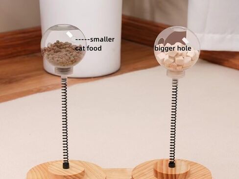 لعبة Cat Treat Treat Treat Dispenser ، مع Catnip ، Roller Track Track Cats Toys Indoor Indoor Kinting ، Cat Food Toy Solid Wood Reling (لأغذية القط الأصغر) in Kuwait