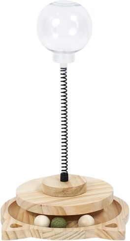 لعبة Cat Treat Treat Treat Dispenser ، مع Catnip ، Roller Track Track Cats Toys Indoor Indoor Kinting ، Cat Food Toy Solid Wood Reling (لأغذية القط الأصغر) in Kuwait