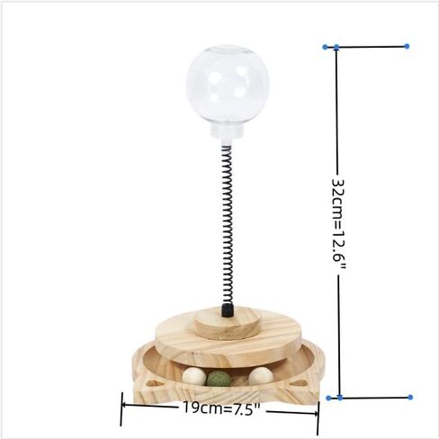 لعبة Cat Treat Treat Treat Dispenser ، مع Catnip ، Roller Track Track Cats Toys Indoor Indoor Kinting ، Cat Food Toy Solid Wood Reling (لأغذية القط الأصغر) in Kuwait