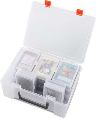 Trading Card Storage Box: Card Case Holder Organizer for 800+ Pokemon, MTG, Yugioh, TCG Cards with 11 Individual Starter Deck Box Each Holds 70 Cards in Saudi Arabia