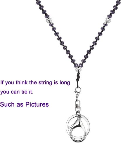 AMUU 1 Pack Necklace Lanyard for id Badge Holder,Keys,Cell Phone, Women's Strong Neck Lanyards with Mmetal Hook Fashion Beautiful Bead Chain Necklaces Bluish Green in Saudi Arabia