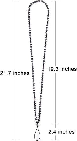 AMUU 1 Pack Necklace Lanyard for id Badge Holder,Keys,Cell Phone, Women's Strong Neck Lanyards with Mmetal Hook Fashion Beautiful Bead Chain Necklaces Bluish Green in Saudi Arabia
