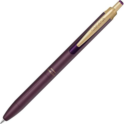 ZEBRA SARASA GRAND Gel Ballpoint Pen 0.5mm Bordeaux Purple + 10 Refills, original Black slim pen case in Saudi Arabia