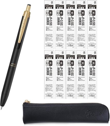 ZEBRA SARASA GRAND Gel Ballpoint Pen 0.5mm Bordeaux Purple + 10 Refills, original Black slim pen case in Saudi Arabia
