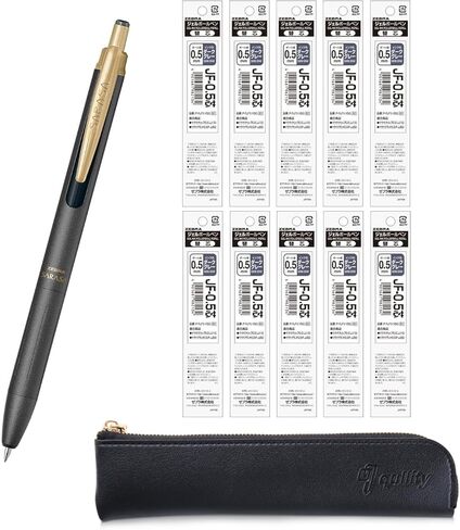 Zebra Sarasa Grand Gel Ballpoint Pen 0.5mm Bordeaux Purple + 10 عبوات ، علبة قلم سوداء سوداء أصلية in Kuwait