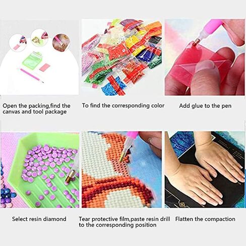 Lilly Flower Diamond Painting DIY 5D ، مجموعة الرقم ، الأوراق الخضراء الاستوائية العمل الفني/الصور الأحمر ليليوم جدار الأزهار الفنية الكريستالية الرونستون الطلاء المنزل ديكور الكبار (12''Wx 16'H) in Kuwait