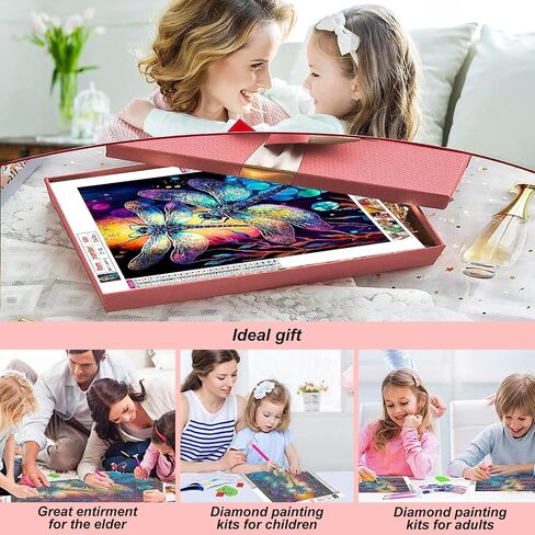 مجموعات اللوحات الماس فيارنتي للبالغين ، 5D DIY مجموعات فن الماس للمبتدئين جولة الكامل للحفر الماس للهدية ديكور الجدار 12 × 12 بوصة ، اليعسوب. in Kuwait