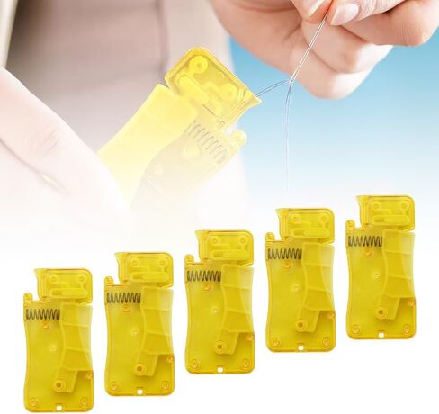 Automatic Needle Threaders for Hand Sewing, 2024 Premium Simple Needle Threader Tool for Sewing Needle Device, Self-Thread Guide Sewing Accessories for Hand Stitching (Yellow 5 Pcs) in Saudi Arabia