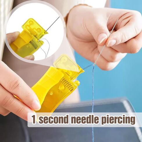 Automatic Needle Threaders for Hand Sewing, 2024 Premium Simple Needle Threader Tool for Sewing Needle Device, Self-Thread Guide Sewing Accessories for Hand Stitching (Yellow 5 Pcs) in Saudi Arabia