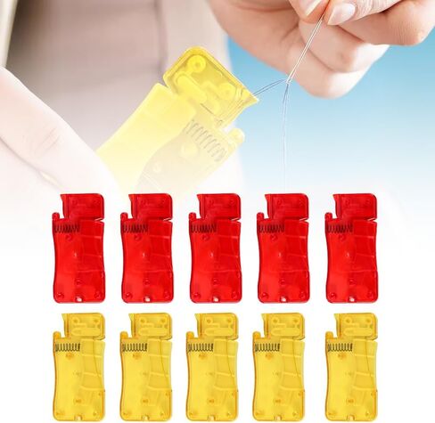 Automatic Needle Threaders for Hand Sewing, 2024 Premium Simple Needle Threader Tool for Sewing Needle Device, Self-Thread Guide Sewing Accessories for Hand Stitching (Yellow 5 Pcs) in Saudi Arabia