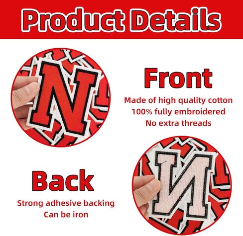 20pcs Iron on Number Patches, Fully Embroidery Varsity Numbers A-Z Patches for Clothing Jacket Backpacks Hat and More, 3.1" Black in Saudi Arabia