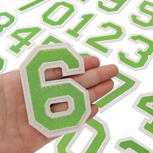 20pcs Iron on Number Patches, Fully Embroidery Varsity Numbers A-Z Patches for Clothing Jacket Backpacks Hat and More, 3.1" Black in Saudi Arabia