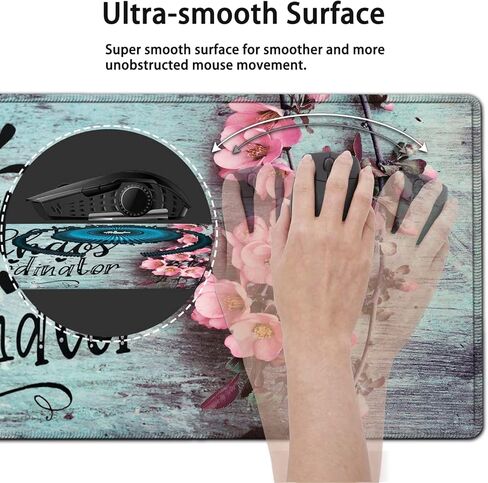 Ergonomics Keyboard Mouse Pad Set, Memory Foam Keyboard Wrist Rest Support,XXL Extended Big Wireless Gaming Mouse Mat 31.5x11.8 in Desk Pad, Philippians 4:13 & Red Flowers Large Mouse Pad in Kuwait