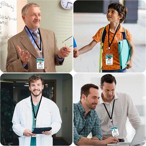 100Pcs Flat lanyards for ID Badge Durable Neck Lanyards with Swivel Hook, Comfortable Neck Straps lanyards with Badge Clip, Black in Kuwait