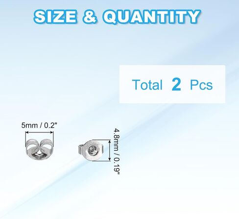 PATIKIL 2 Pcs Earring Backs, 14K Gold Locking Earring Backs Replacements Hypoallergenic Metal Earring Stopper Secure Locking Charm for Studs, Heavy Droopy Earrings, White Gold in Saudi Arabia