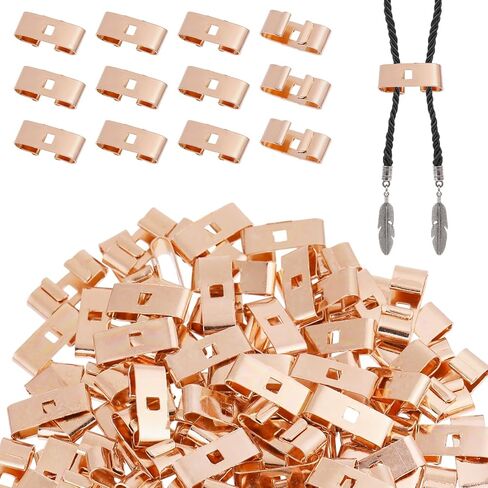 CHGCRAFT 100 Pcs Bolo Tie Slide Iron Bolo Tie Slides Clasp Replacement Accessories for DIY Keychain Bracelet Necklace Jewelry Making Findings, Golden in Saudi Arabia