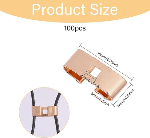 CHGCRAFT 100 Pcs Bolo Tie Slide Iron Bolo Tie Slides Clasp Replacement Accessories for DIY Keychain Bracelet Necklace Jewelry Making Findings, Golden in Saudi Arabia