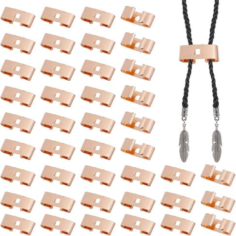 CHGCRAFT 100 Pcs Bolo Tie Slide Iron Bolo Tie Slides Clasp Replacement Accessories for DIY Keychain Bracelet Necklace Jewelry Making Findings, Golden in Saudi Arabia